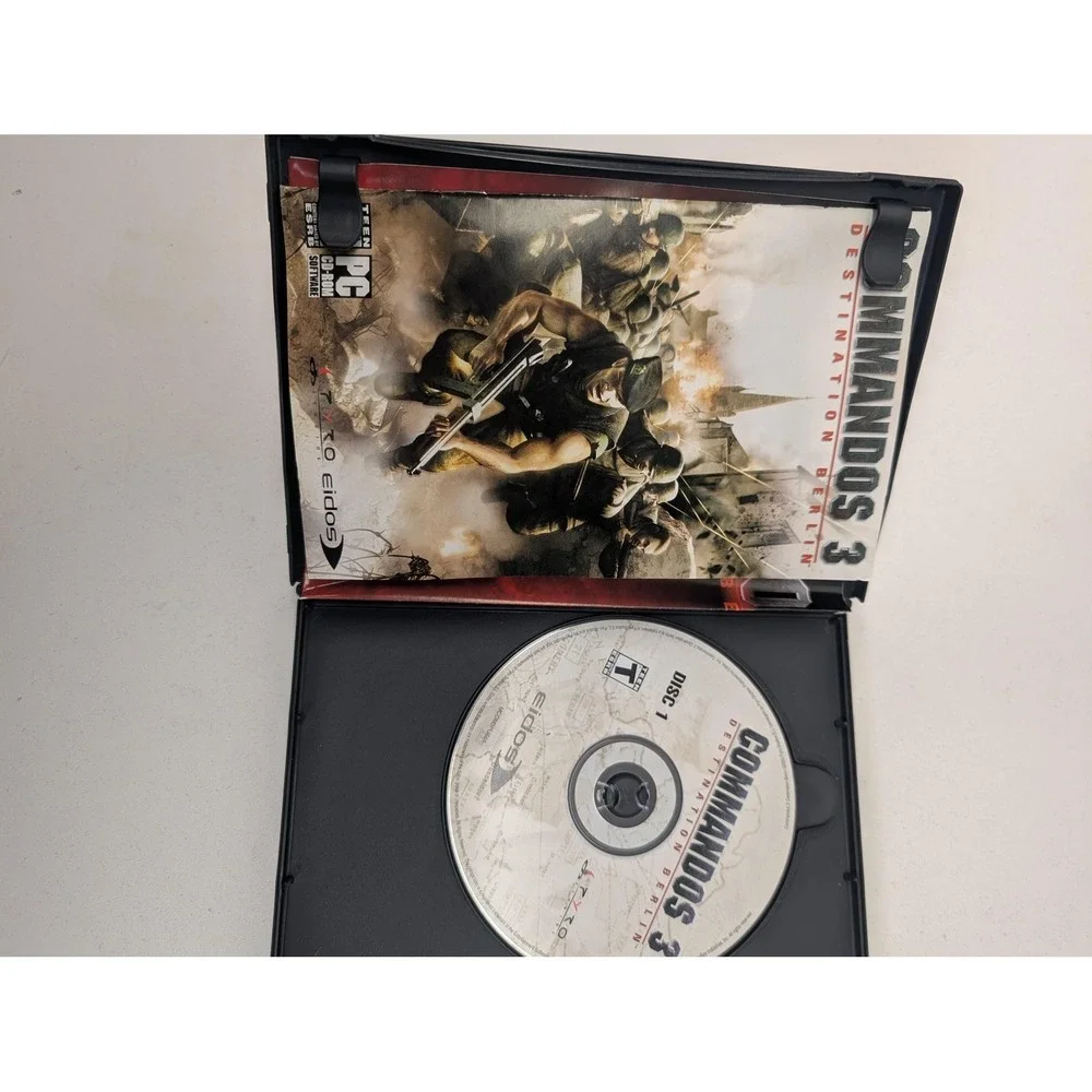 Commandos 3 Destination‎ Berlin PC CD-ROM Game Eidos 2003 T Manual Disc Case